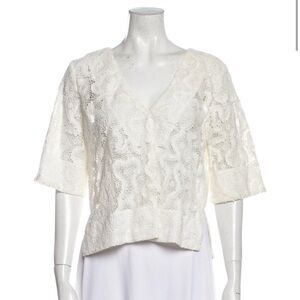 ALC Off-White Crochet Top